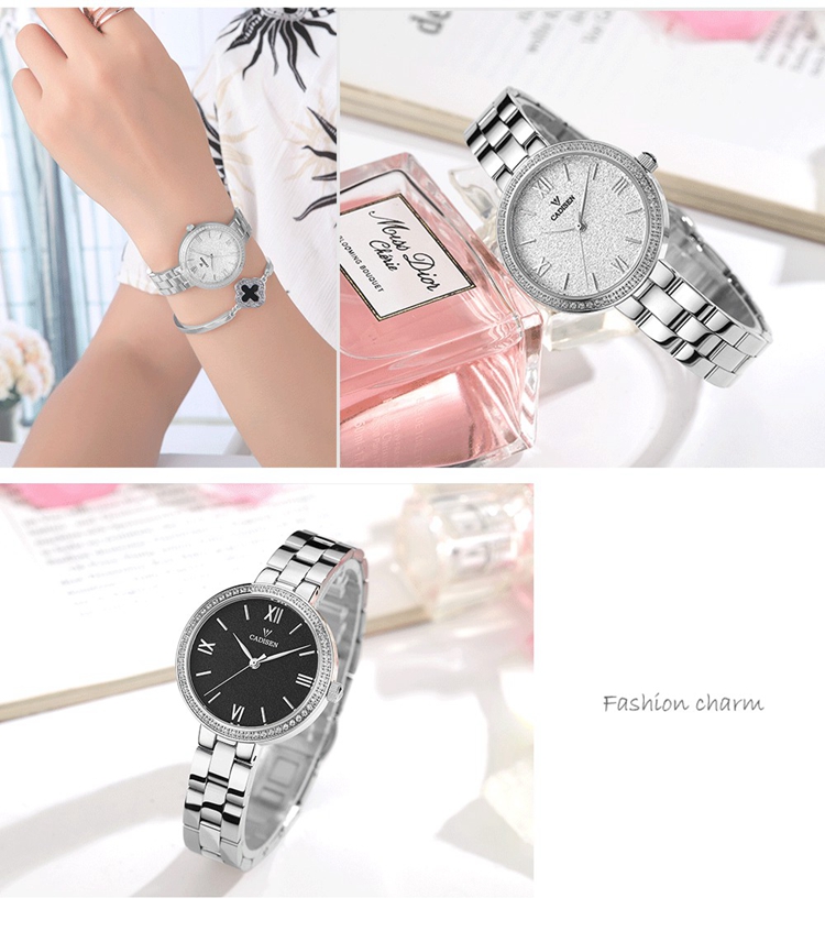 CADISEN 2017 latest girl hand quartz wrist watch japanese movt dial fashion ladies stainless steel watch