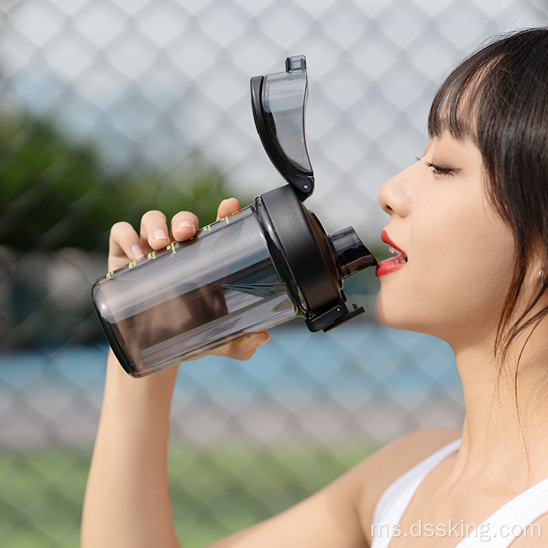 cawan dengan tudung dan penapis jerami botol air boleh diguna semula cawan plastik 2 liter botol air