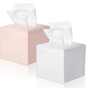 Modern Square PU Leather Tissue Box Cover for Square Tissue Boxes