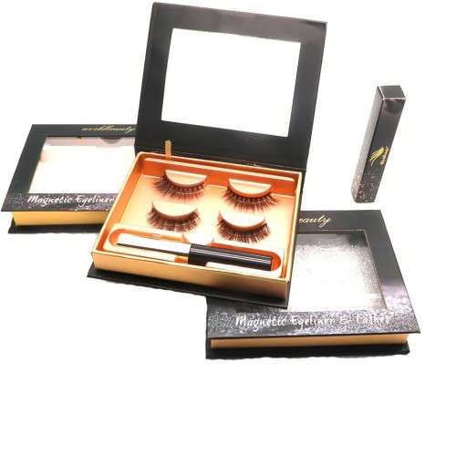 Cils de vison synthétiques Cils 100% fourrure de vison avec eye-liner magnétique