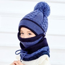 Parent-child scarf set warm knit cap neck protection