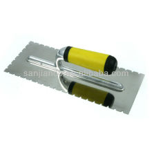 Plastic handle carbon steel blade notched trowel