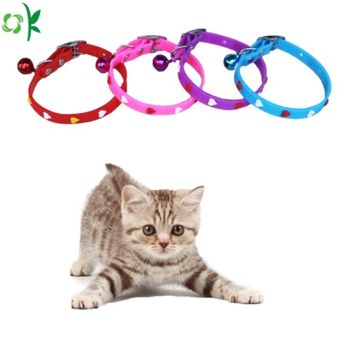 Collier pour animaux de compagnie en forme de coeur en silicone