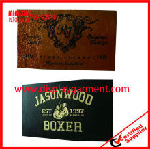 2014 branded leather patch, garment label