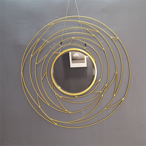 Big Round Gold Mirror Specchi incorniciati in metallo personalizzato