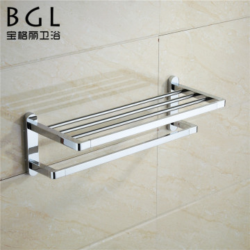 Wall-Mounted Rectangular Polished Towel Racks for Traditional Bathrooms