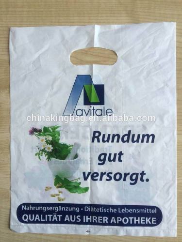 HDPE CMYK printing die cut handle plastic bag