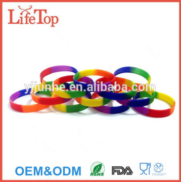 Multi-Pack Rainbow Pride Wristbands Silicone Rubber Bracelets