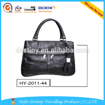 Women's handbag black PVC leather bag one shoulder inclined shoulder bag