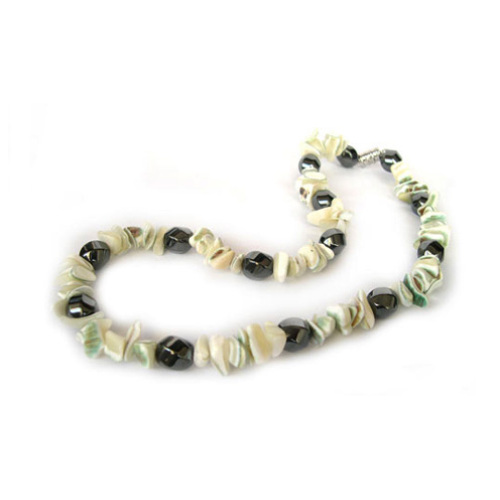 Hematite Pearl-Shell necklace