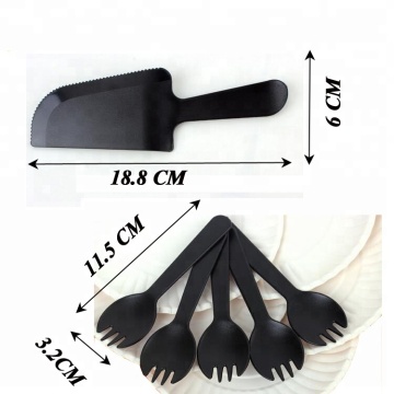 Plastic Cutting Butter Cake Spoon Fork and Knife
