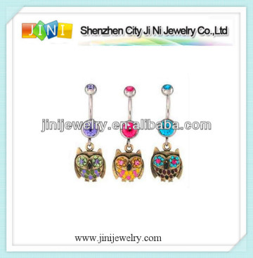 owl belly button rings