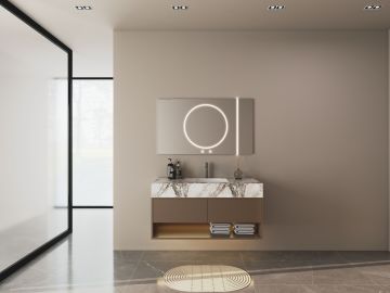 Sophisticated Stainless Steel Bathroom Storage Unit