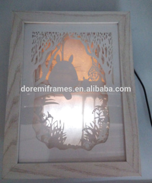 Shenzhen hot sale high quality paper cut wooden shadow box frame maker