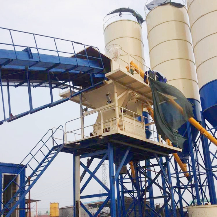 Uzbekistan precast small 60m3 concrete batching plant