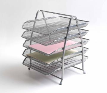 Wire Metal Mesh Desk Organizer 5-tier File Tray