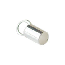 solid 925 sterling silver crimp tube for beads cord tip terminators, with soldered ring