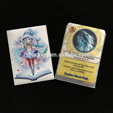 Game use plastic card protector with custom design printed/game card protector