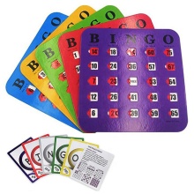 Large Print Bingo Cards Set: Customizable Finger Tip Shutter Slides with Calling Cards