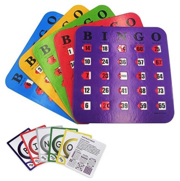 Large Print Bingo Cards Set: Customizable Finger Tip Shutter Slides with Calling Cards