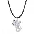 Collier Fox Luck Howlite pour femmes Hommes guérir énergétique Crystal Amulet Animal Pendant Gemstone Jewelry Cadeaux