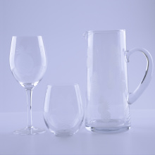 مجموعة شرب زجاجية مصنوعة يدويًا بنمط الأناناس
