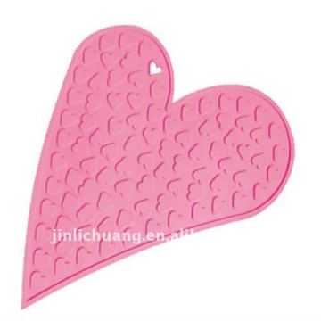 heart shape silicone pot mat