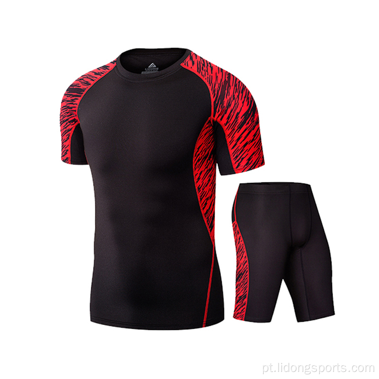 Roupas de ginástica homens curvo bainha esporte t-shirt