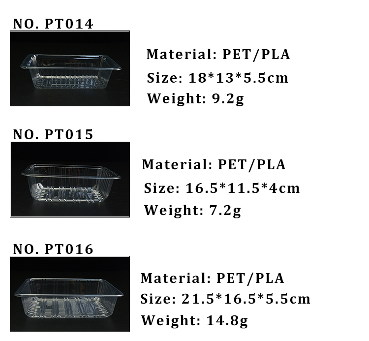 Wholesale transparent pla food blister tray