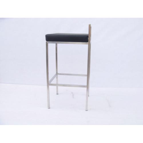 leather bar chair in stainless steel