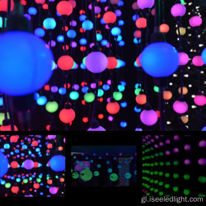 RGB String LED Pixel Ball para a iluminación de Nadal