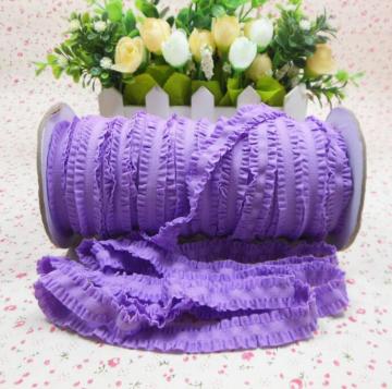 Double Ruffle Frill Elastic Ribbon Trim