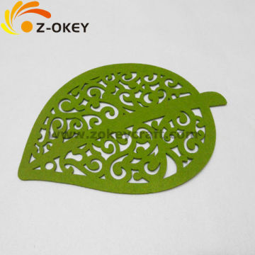 Leaf shape felt coasters cup mat