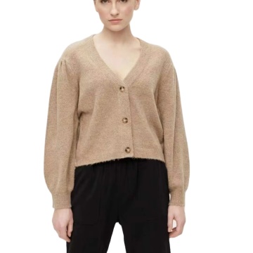 Argyle Brushed Cardigan Front Button Closure Knitwear