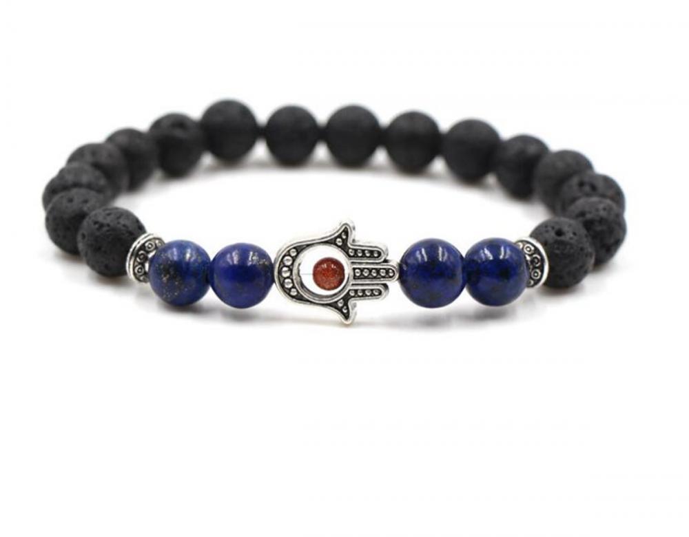 Gemstone Evil Eye Volcano Bracelet de lave