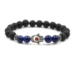 Gemstone Evil Eye Volcano Bracelet de lave