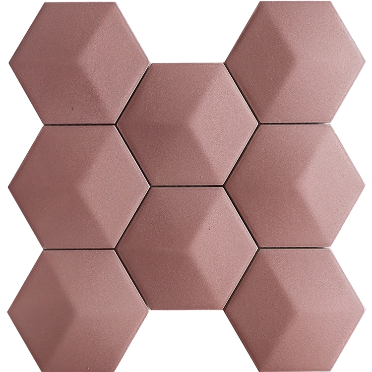 Hexagon Shaped Mosaic Tile Cement Decorate Wall Mosaic Tiles