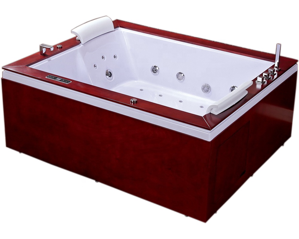 59 Inch Freestanding Whirlpool Tub 2 Person Large Villa Massage Bathtub