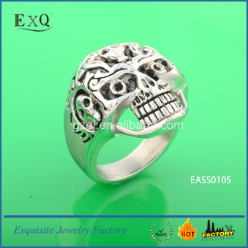 New Stainless Steel Silver Jewelry Gothic Skull Band Biker Mens Ring