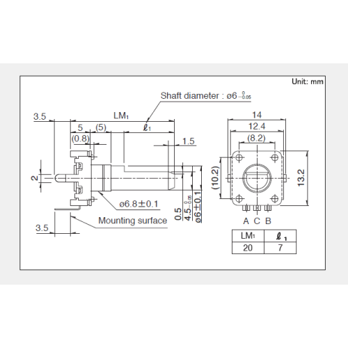 Ec12 serie Incrementele encoder