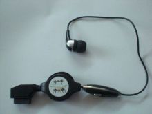Black Noise Cancelling Wired Earphones Retractable Earbuds For Ipod / Mp5