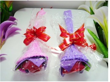 gift towel set packing ,flower towel