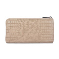 Portafoglio ripiegabile in pelle di coccodrillo Hornback Skin Beige