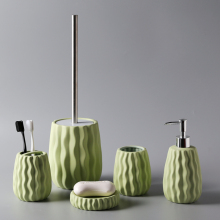 Dokour Gray Ceramic Soap Dish Toothbrush Holder