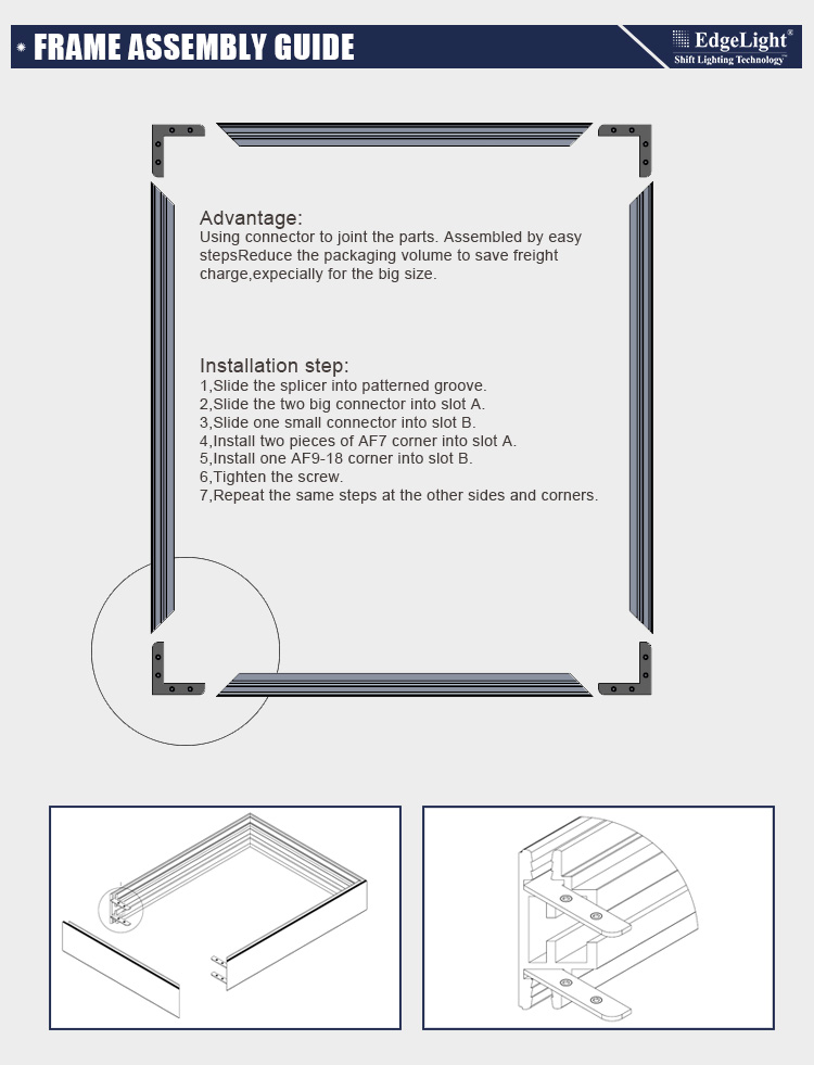 Edgelight AF58 Double- sided CE ROHS Slim Acrylic Led Light Box