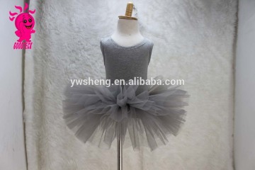 Latest design grey puffy tutu dress/baby girls ballet dress/west baby girl tutu dress