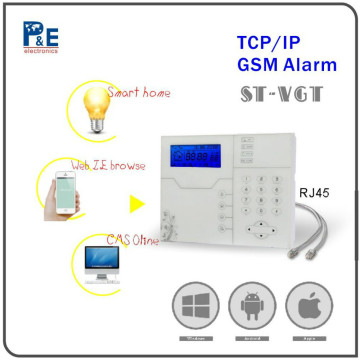 Network IP Based Alarm System, Dual Network Security System with Internet and GSM