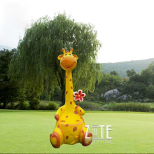 Outdoor resin bench seat sculpture fiberglass cartoon giraffe chair statue