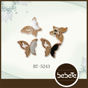 wholesale butterfly shaped buttons,silver metal shank buttons