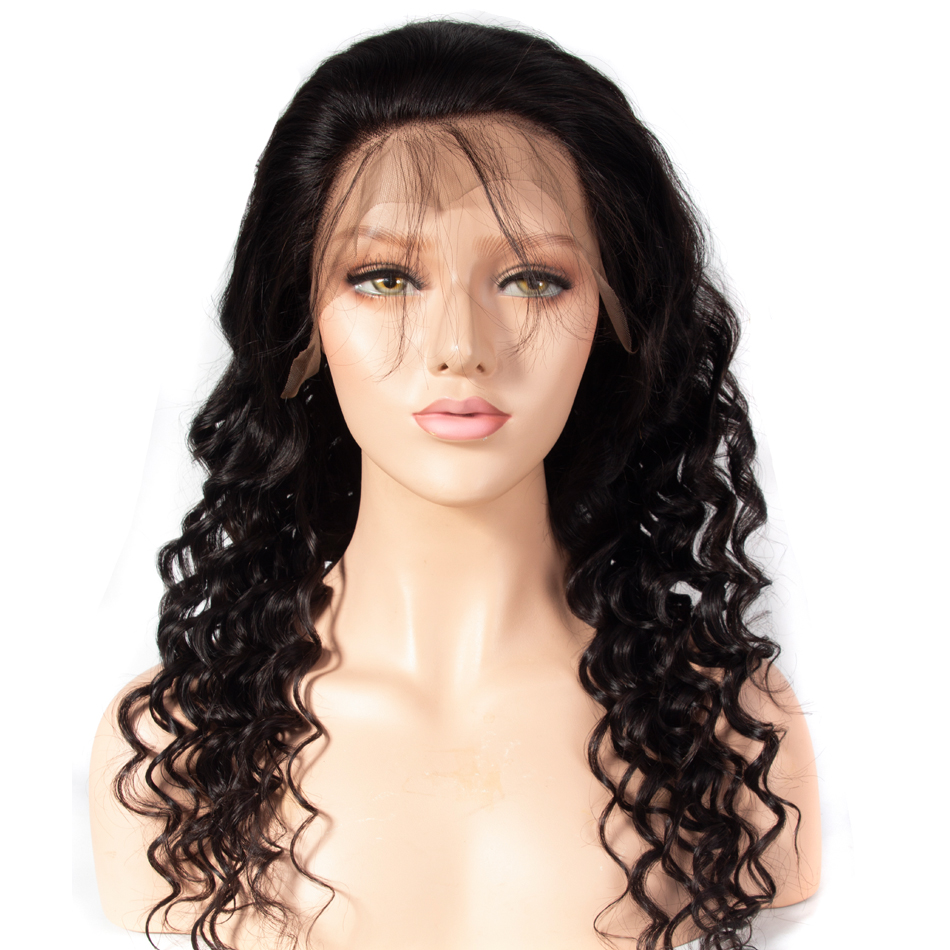 Indian Cuticle Aligned Raw Virgin Hair Loose Deep Natural Color Wigs 13X4 Lace Front Wig with Baby Hair 180% Density Wig